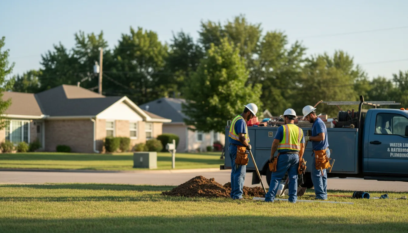 Residential water line and bathroom plumbing service in Ewing, NE